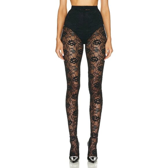 Saint Laurent Lace Leggings Noir Black - Picture 1 of 5